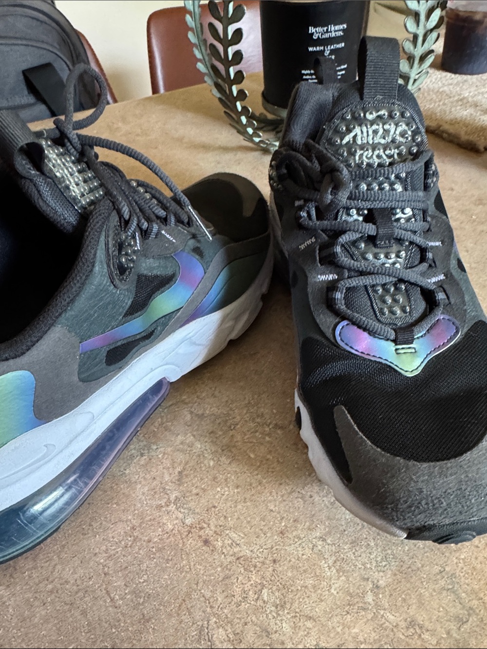 Kids Nike 270s Black Iridescent Athletic Sneakers 7youth size